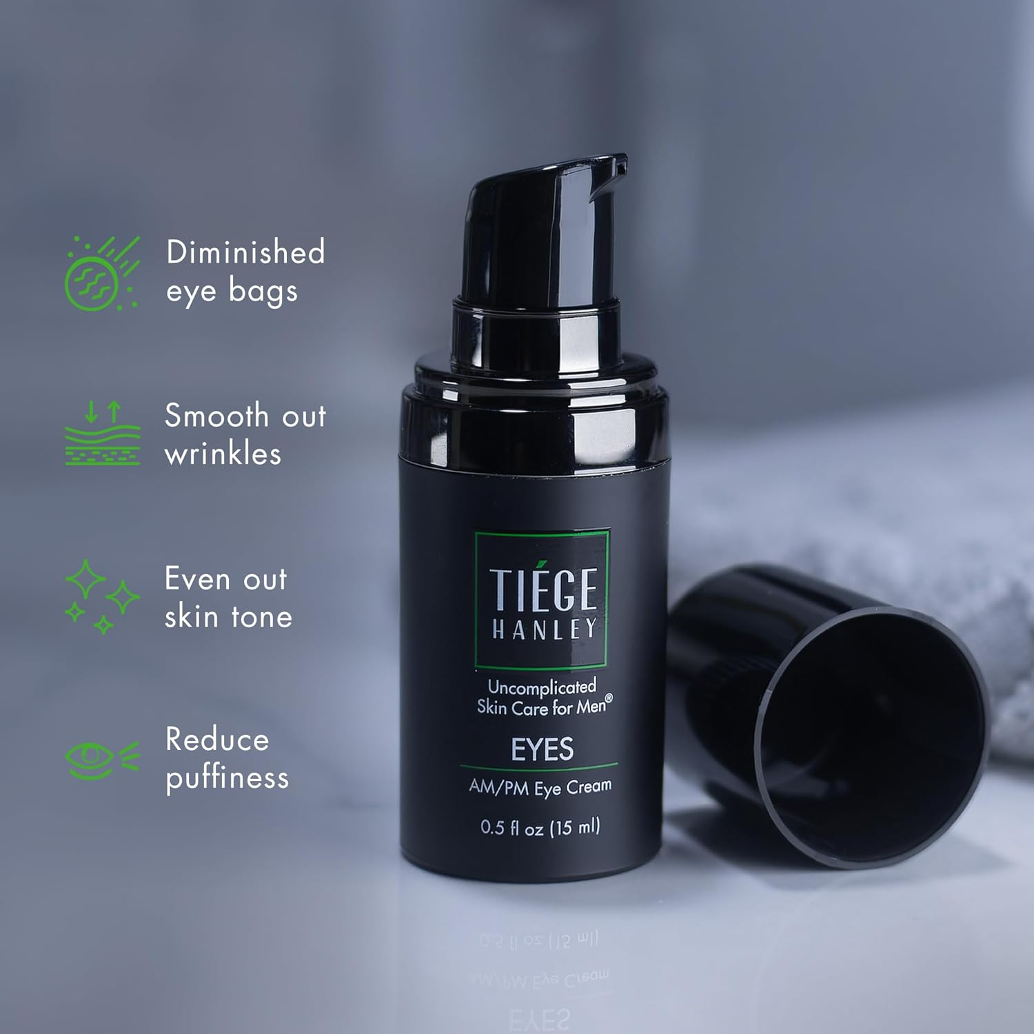 Tiege Hanley Eye Cream for Men, Morning and Night under Eye Cream with Hyaluronic Acid and Vitamin B3, Helps Reduce the Look of Dark Circles and Puffiness, anti Aging Men&rsquo;S Skin Care, 0.5 Oz image number 5