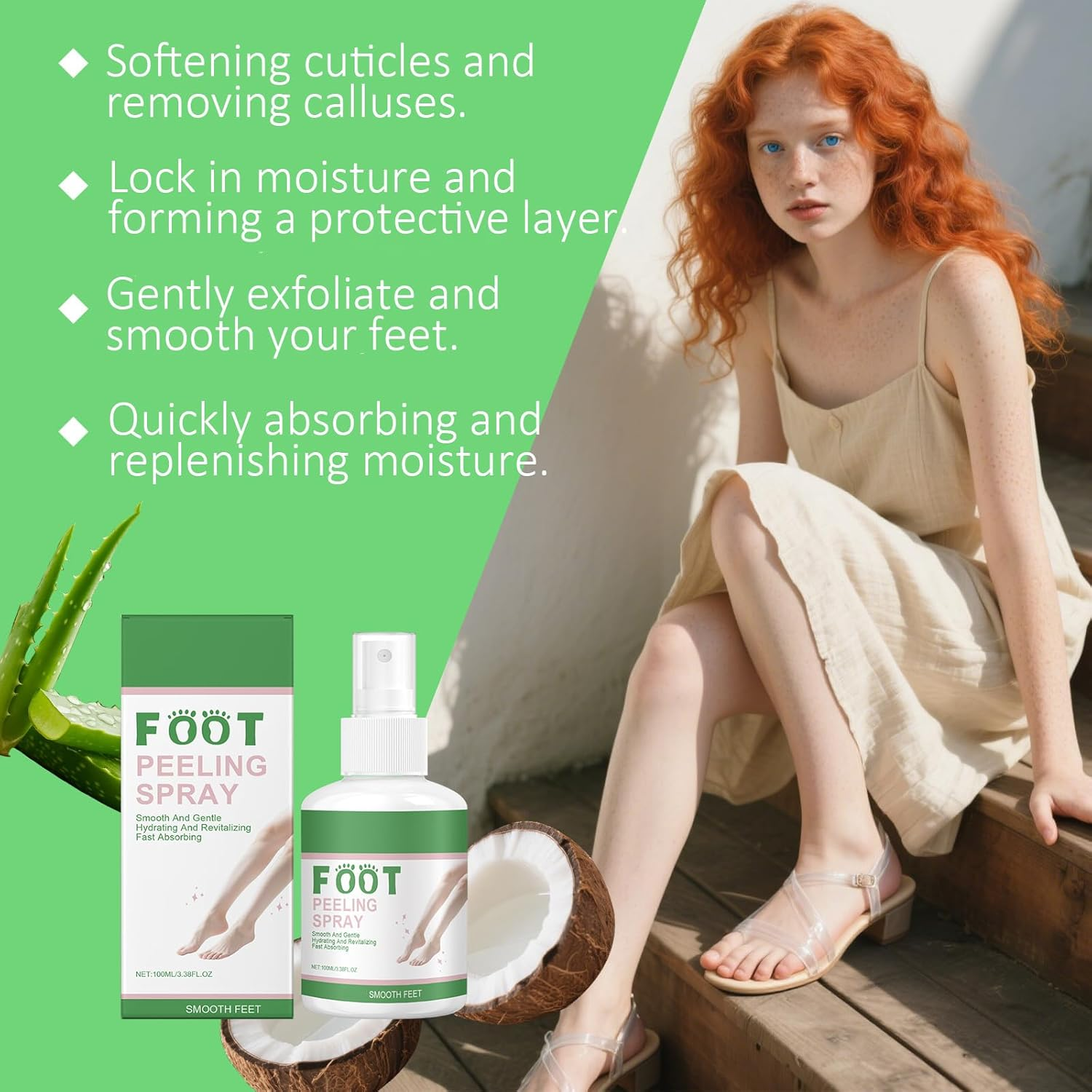 Foot Peeling Spray, Instant Foot Peeling Spray for Feet Exfoliating, Exfoliator & Moisturizing for Smooth Softer Feet for Women Men, Nourishing & Softening, Improve Rough Skin﻿ (1Pcs) - 2Pcs image number 5
