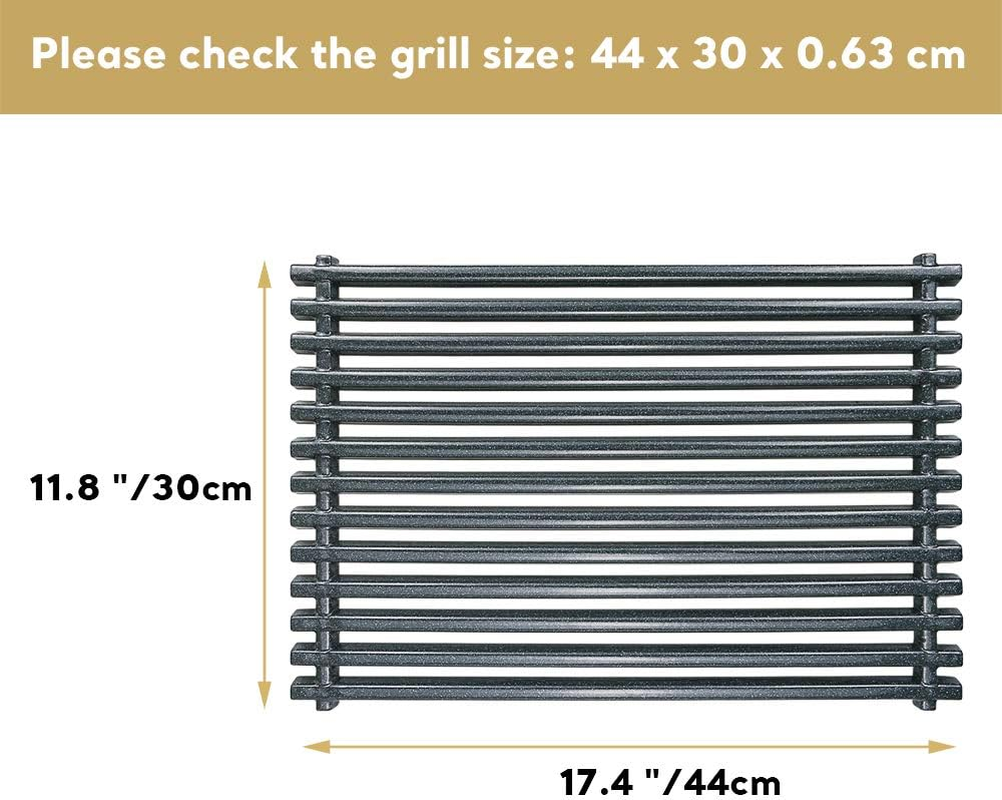 Denmay 7525 44 X 30CM Porcelain Enameled Grates for Weber Spirit Spirit I & II 300, E310 E320 S310 S320 Series, Spirit 700, Weber 900, Genesis Silver/Gold/Platinum B&C, for Weber 7526 7527 65906 image number 1