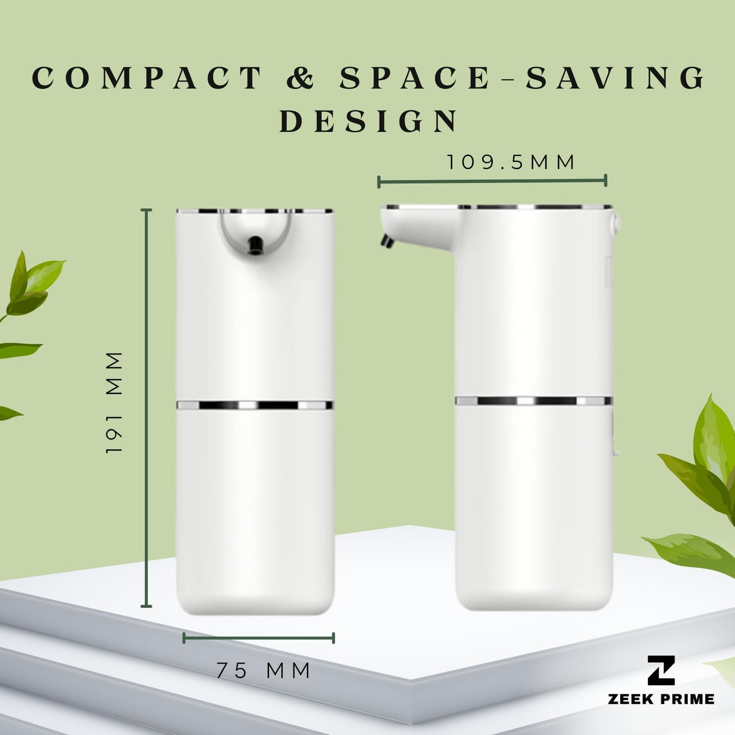 ZEEK PRIME - Auto Sensor Foam Soap Dispenser &ndash; Touchless Rechargeable Hand Soap Dispenser with 4-Speed Foam Control, USB Charging, 1200Mah Battery | Hands-Free Hygiene for Kitchen & Bathroom. image number 3