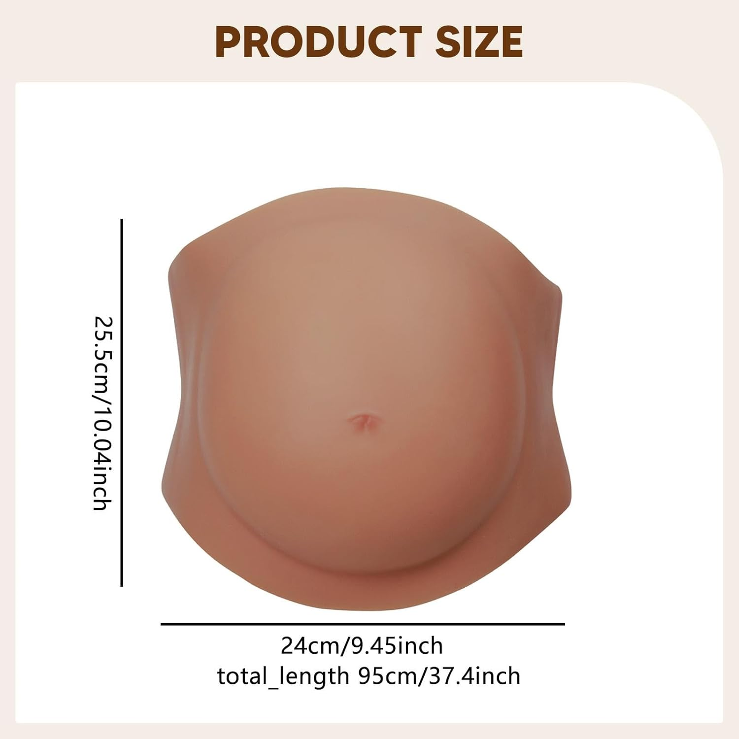"Abbraccia" Fake Belly Reusable Tummy Silicone Belly for Cosplay Stage Advertising TV Series - Beige image number 4