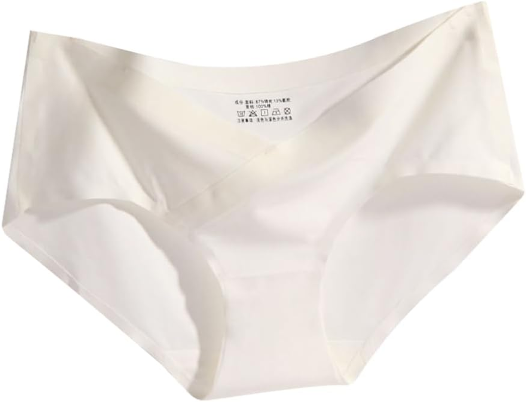 Amosfun Women'S Panty Stretch Briefs Low Waist Ice Silk Maternity Seamless Underwear 3 Pack image number 7