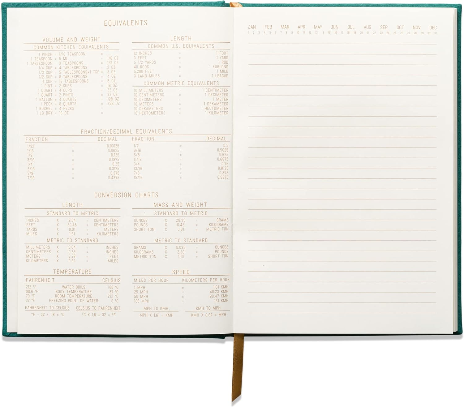 Designworks Ink Suede Cloth Hardcover Journal Notebook with 160 Lined Pages, Ribbon Bookmark, and Storage Pocket for Work, Writing, Journaling - Green Journal with Geometric Linear Box Design (JB58-1011)