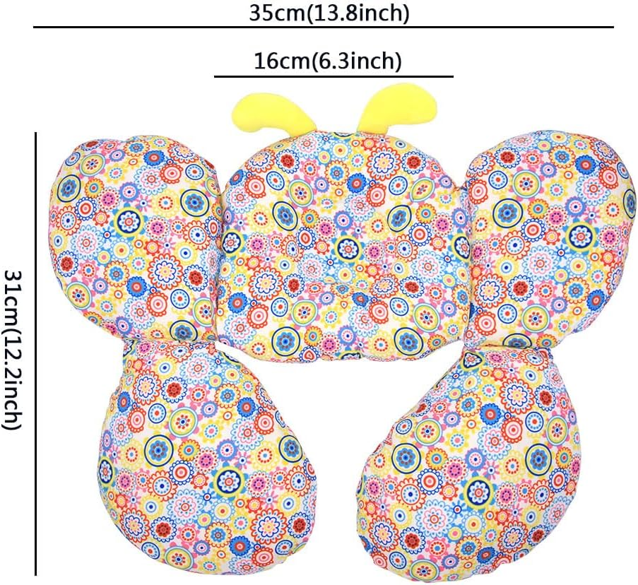 Jitejoe Baby Travel Pillow, Infant Head and Neck Support Pillow for Car Seat, for 0-4 Years Old Baby, Pushchair, Kid'S Neck Pillow, Soft and Skin Friendly, Baby Neck Pillow (Butterfly) image number 5