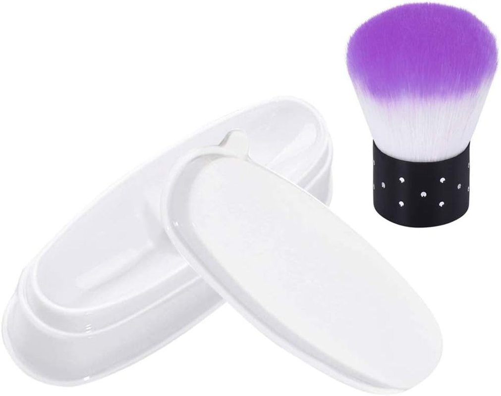 EBANKU Dip Powder Tray, Nail Dip Container Dipping Powder Tray French Nail Smile Line Molding with Cleaning Brush, image number 6