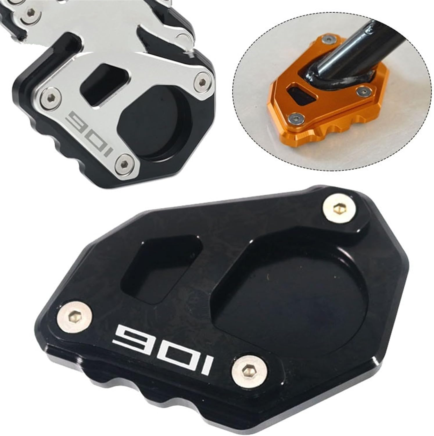 REZIN Fit for Husqvarna 901 Norden 901 Norden901 Motorcycle CNC Kickstand Foot Side Stand Extension Pad Support Plate Enlarge Stand Accessory (Size : Silver) image number 4