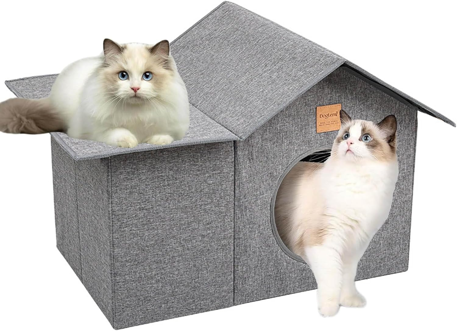 AIMANWEI Cat House Indoor/Outdoor,Insulated Waterproof Cat Shelter for Stray Cats,Pet House and Kitty Shelter with Removable Soft Cushion, Easy to Assemble Collapsible Cat Cabin