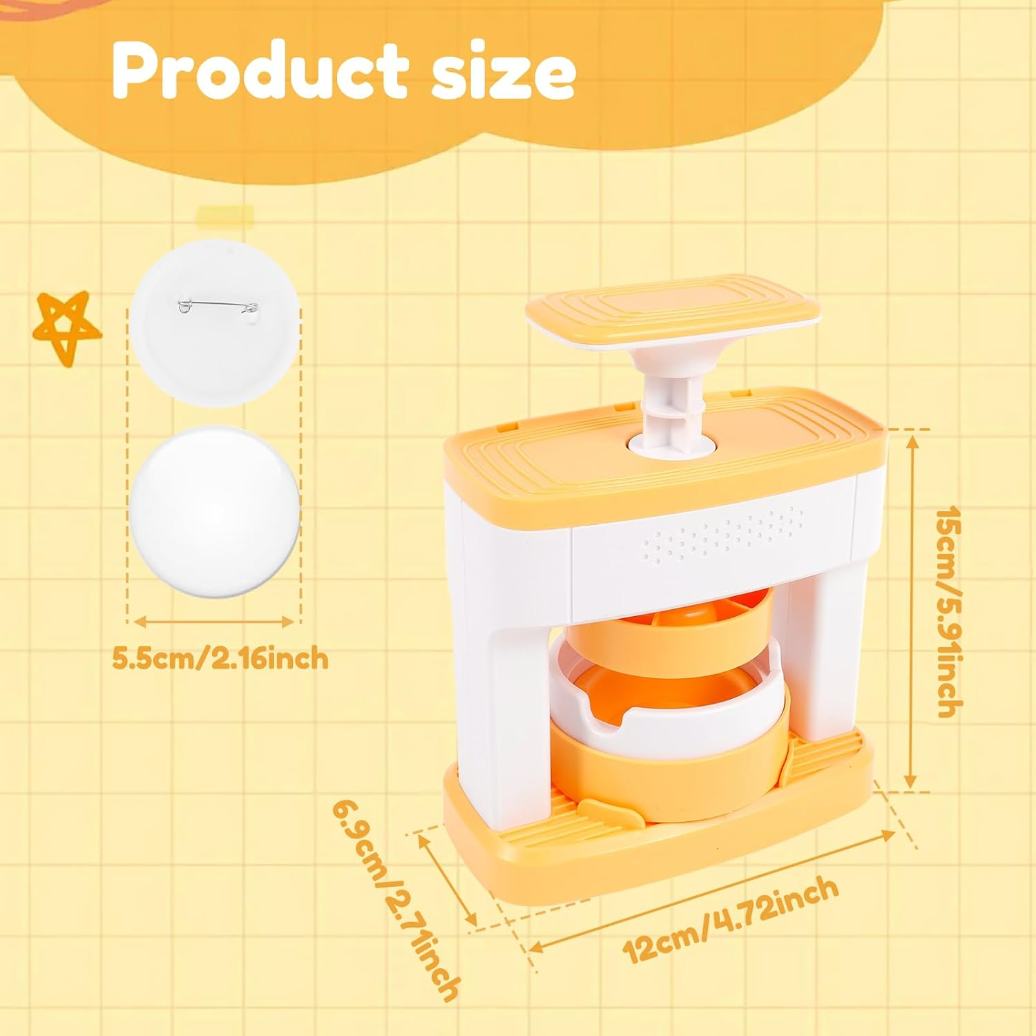 Badge Maker Machine for Kids, Solid Pin Maker, Versatile Creative Press Machine Badge Punch Kit, Portable Pin Badge Press Machine, Easy to Use Pin Badge Maker for Children image number 1