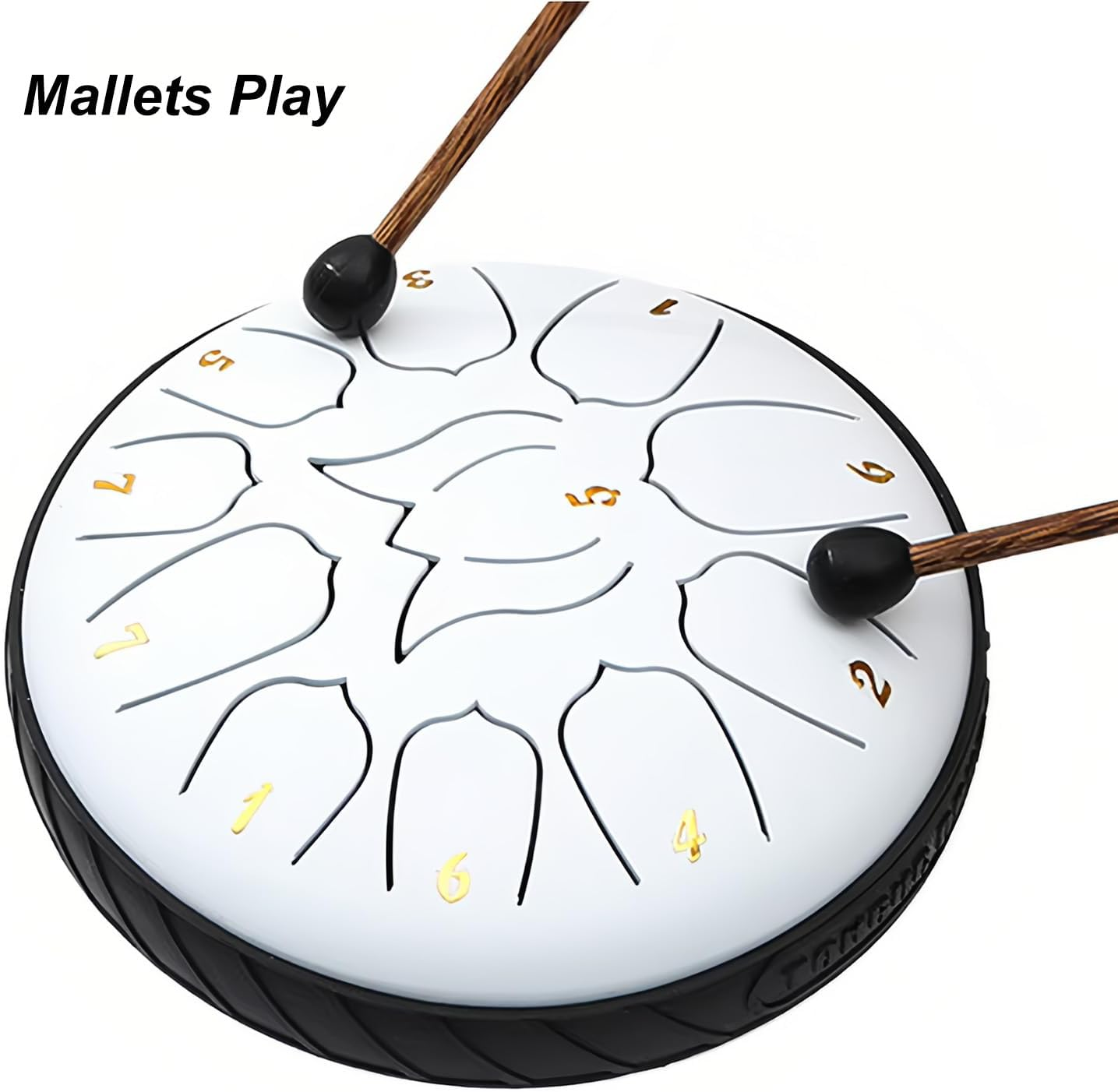 Lancoon Steel Tongue Drum with 6 Inch 11 Notes D Major Percussion Instrument Clear Sound Drumsticks Carrying Bag Handpan Drum Anti-Corrosion for Meditation Music Activity image number 2