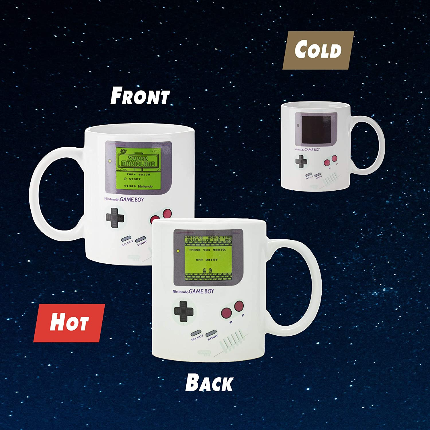 Paladone Nintendo Game Boy Heat Change Mug, 300 Ml Capacity