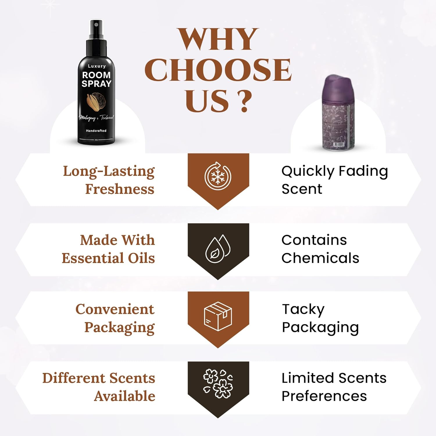 605Products - Mahogany Teakwood Air Freshener - Room Spray for Home, Bathroom, & Bedroom - Long Lasting Odor Eliminator with Essential Oils and Natural Ingredients - Home Fragrance Essential - 2 Pack