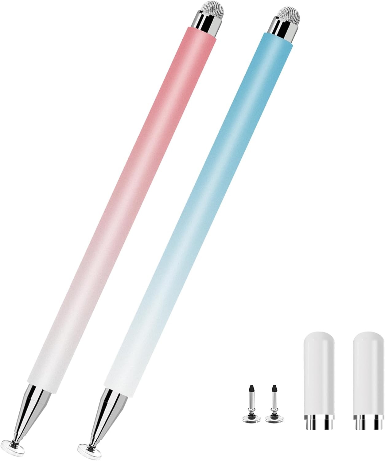 Stylus Pens for Touch Screens, 2 in 1 Magnetic Disc Universal Stylus Pen for Apple Ipad/Iphone/Android/Samsung Galaxy/Microsoft Tablets All Universal Touch Screen Devices (White/Black)