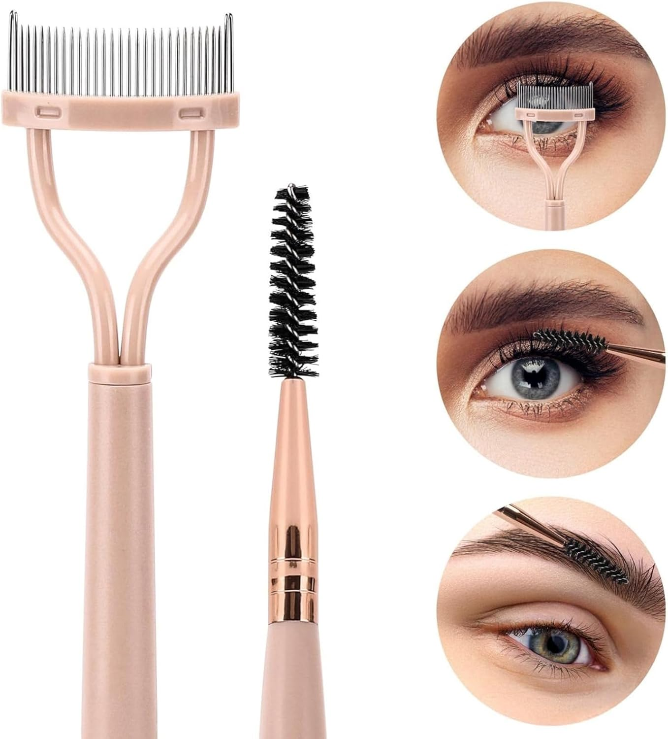 ITADAKU 3-Pack Foldable Eyebrow and Eyelash Shaper - Double Head Lash Separator, Mascara Comb, and Spoolie Brush for Perfect Lashes and Brows image number 5