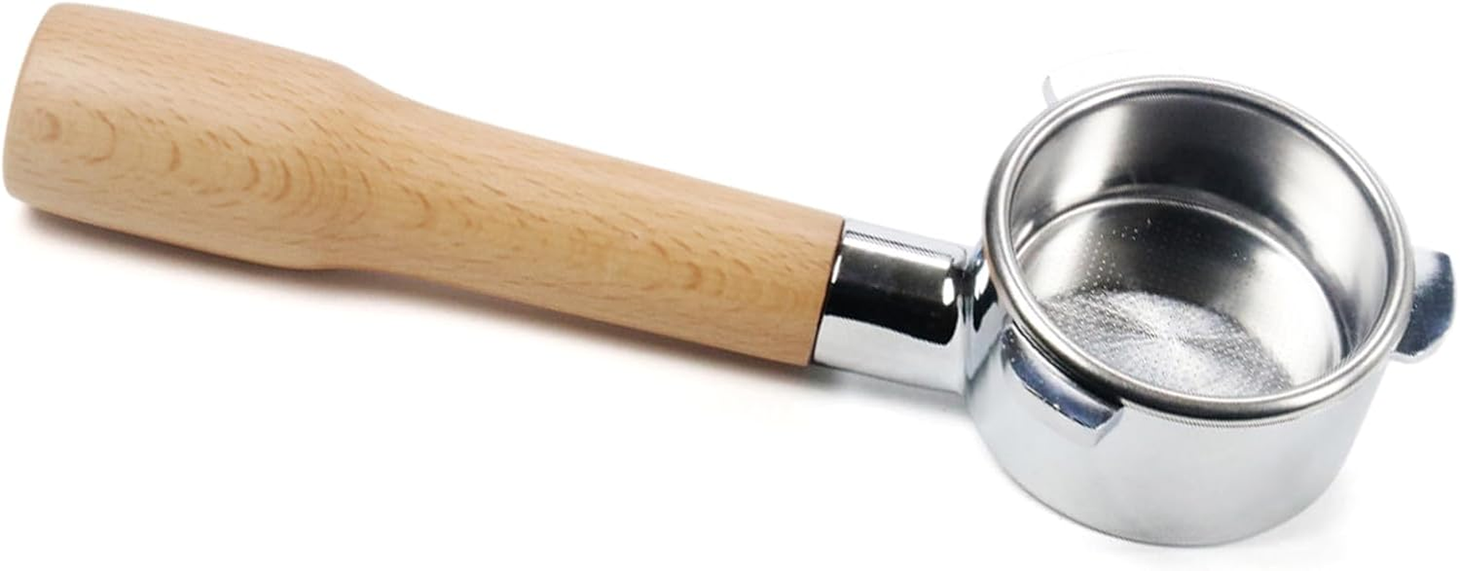 54Mm Coffee Bottomless Portafilter with Filter Basket & Wooden Handle Replacement for Breville 880/870/850 Coffee Machine Tool Reusable Alloy Filters Coffee Extraction Accessories Beech Wood image number 5