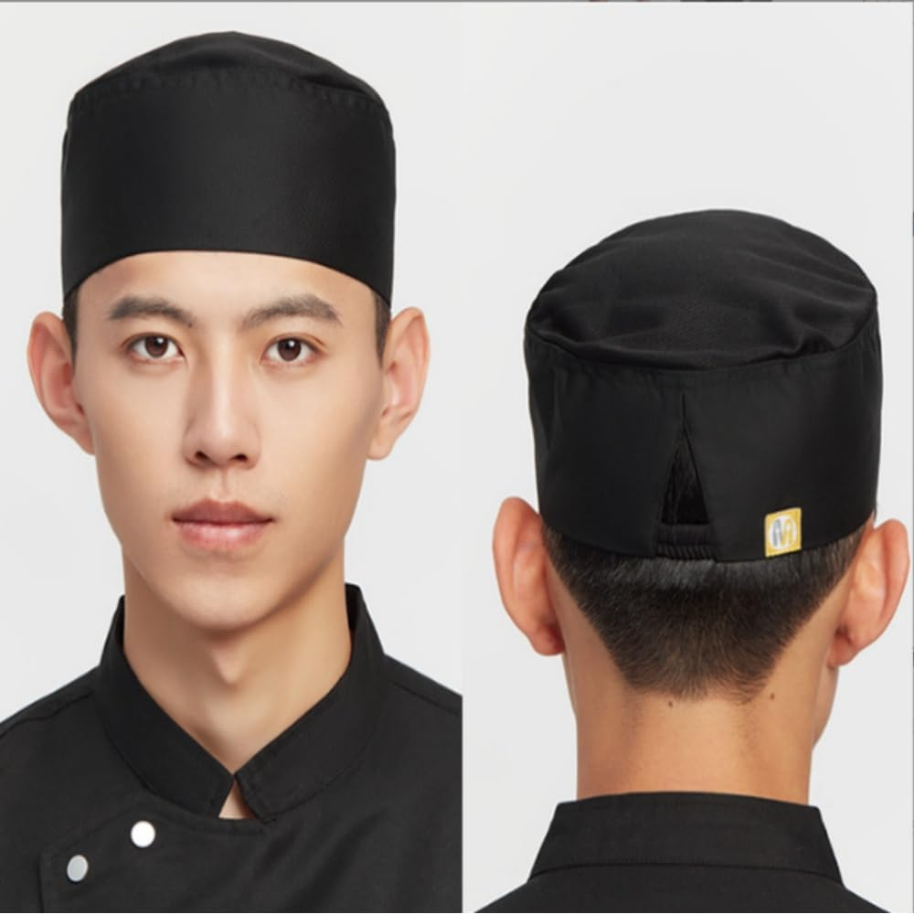 Goxfaca Cooking Work Hat Caps Serving Hats Kitchen Cooking Hat Restaurant Chef Hat Restaurant Uniform Cap Portable Black image number 4