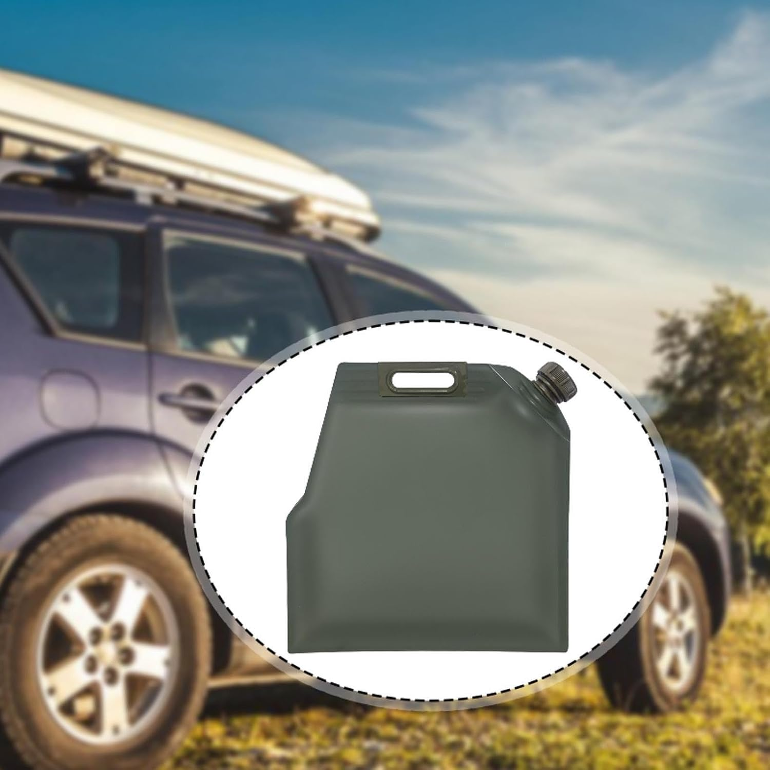 Soft Oil Bag Bladder Sturdy Foldable Convenient Portable Fuel Container with Handle for SUV RV Car Vehicle Motorcycle, 30L