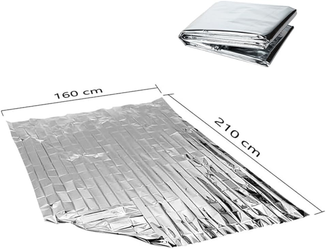 6 Pack Survival Blanket Outdoor Emergency Blanket Supplies, Emergency Blankets Mylar Thermal Blanket, Gigantic Space Blanket Survival Blankets Heavy Duty Camping Gear,Bug Out Bag (Silver) image number 1