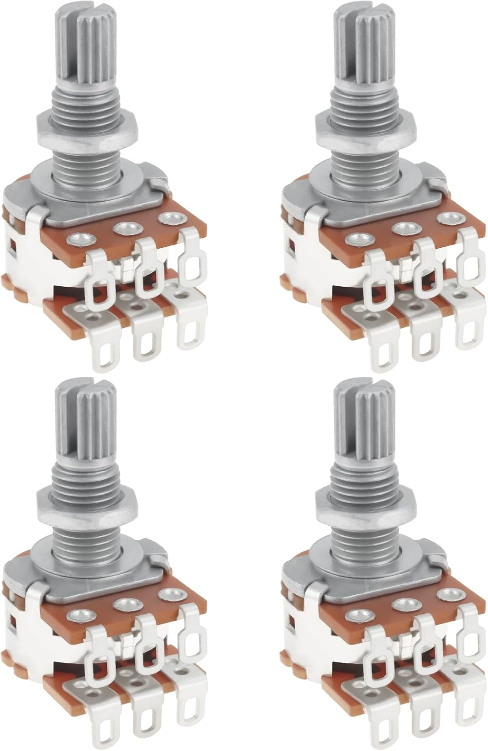 Ecsing 4Pcs Pitch Double Layer Knob Potentiometer MN500K Linear Cone Shaft Potentiometer Suitable for Guitar Bass Volume Control image number 2