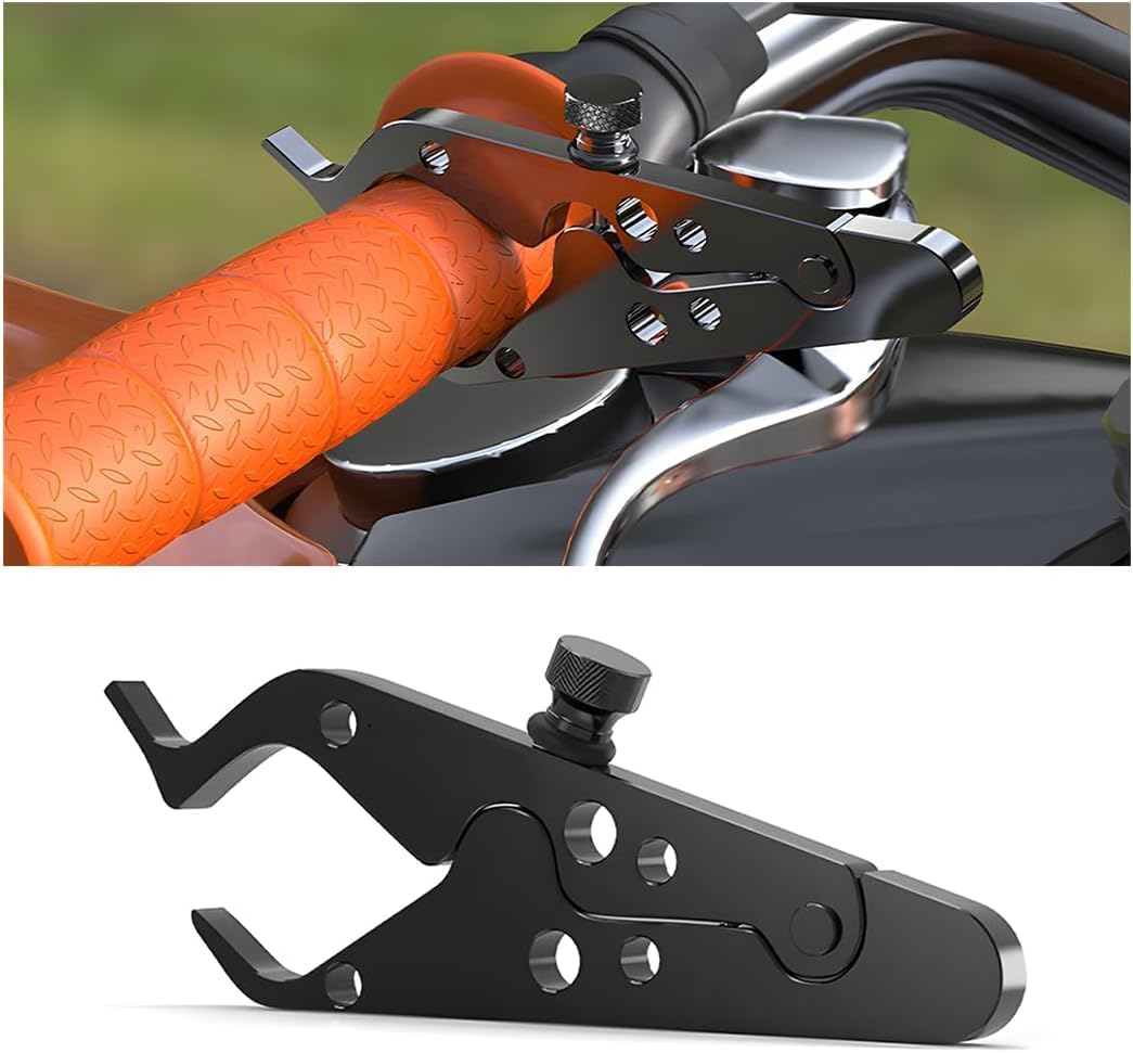 Motorcycle Cruise Control, Motorcycle Handle Retainer Clips, Aluminum Throttle Assist Lock Throttle Grip, Universal Cruise Assist Wrist Hand Grip Lock Clamp with Silicone Ring image number 3