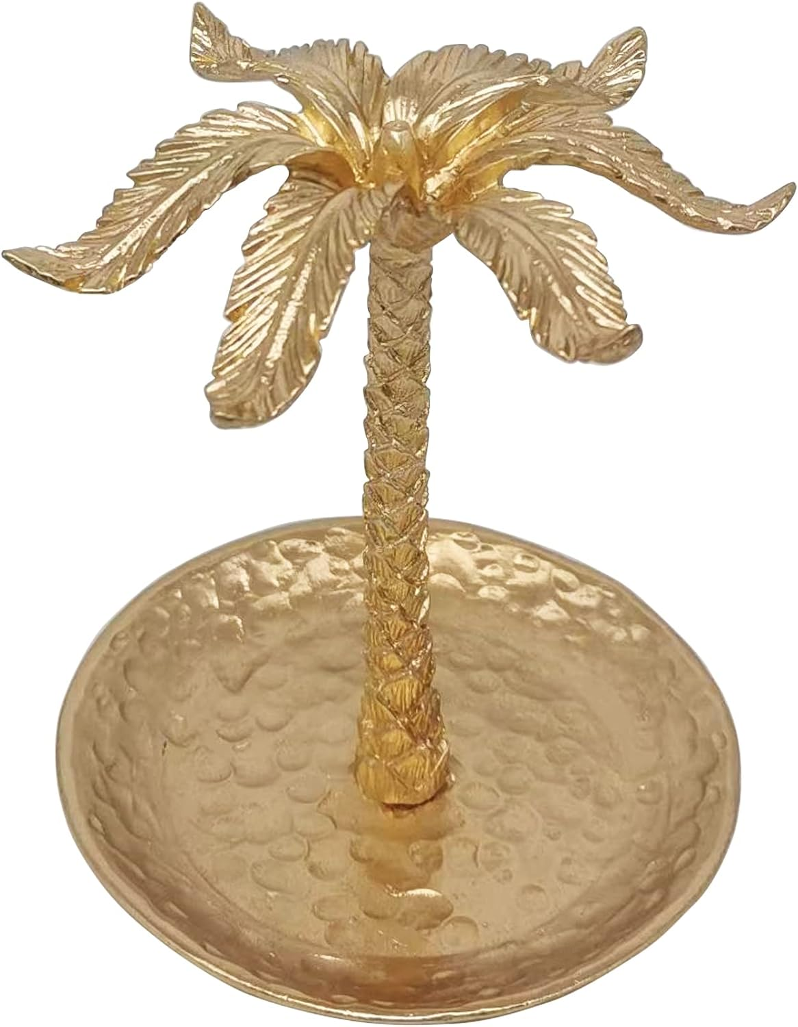 Metal Jewelry Dish, Small Leaf Shaped Ring Holder Jewelry Organizer, Trinket Dish Vanity Tray for Dresser Christmas Birthday Wedding Gifts 2-Tier Ginkgo(Large)-Gold