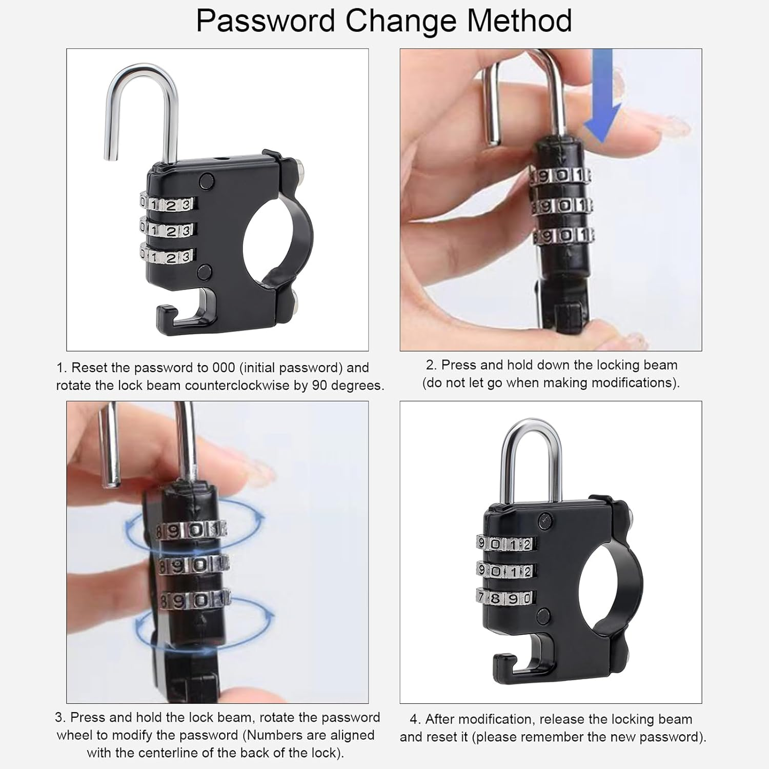 Windance 2PCS Anti-Theft Helmet Lock Combination Password Security Lock for Motorcycle Scooter ATV Bicycles