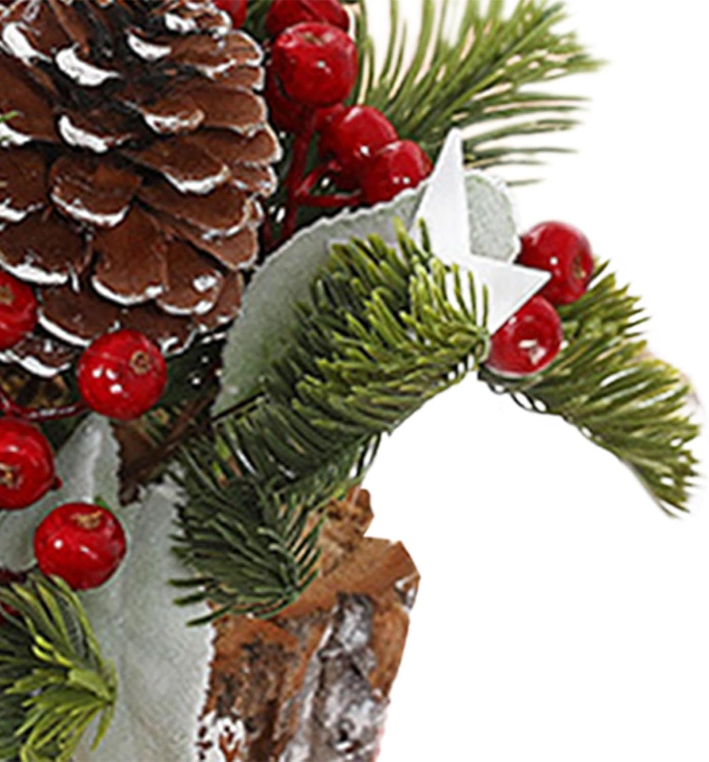 Christmas Centerpiece, Potted Christmas Tree, Christmas Table Decoration, Xmas Artificial Plants for Desk, Home Indoor, Red Fruit image number 3