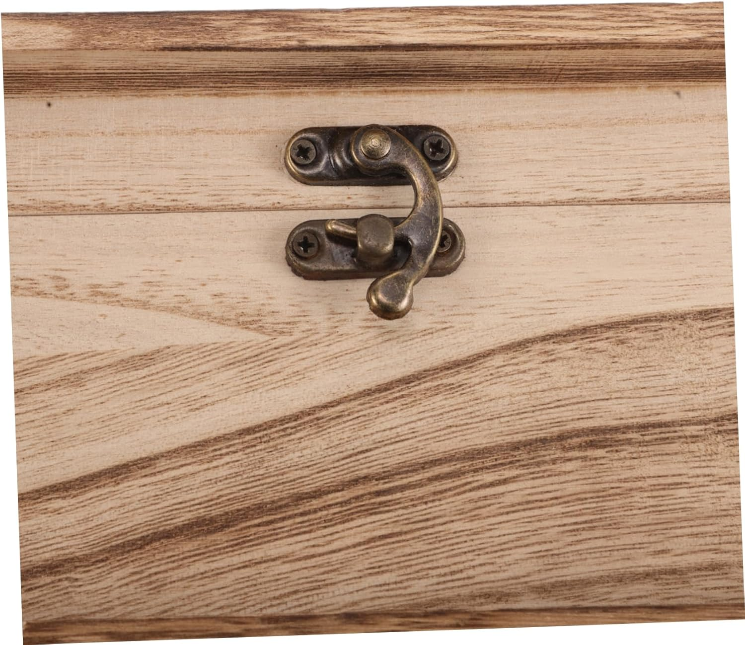 Vintage Wooden Book Storage Box Large Rectangular Hinged Lid Keepsake Case Clasp Lock Rustic Prayer and Jewelry Organizer for Home and Office image number 4