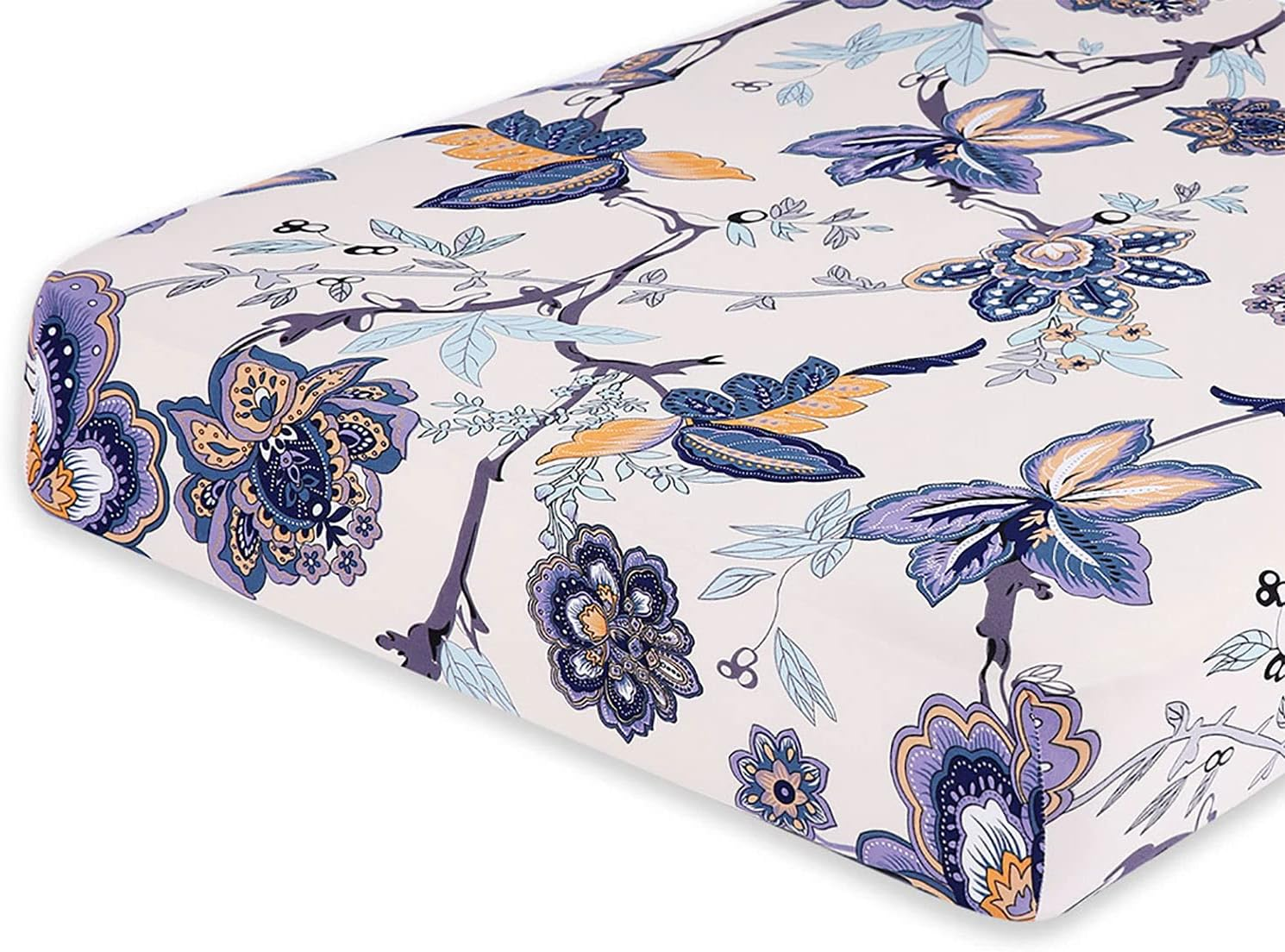 Hyha Printed Couch Cushion Covers, Floral Sofa Covers Washable for Cushion Couch, Stretch Pattern Outdoor Cushion Covers for Patio Furniture with Elastic Bottom(Back Cover L, Vintage Flower) image number 2