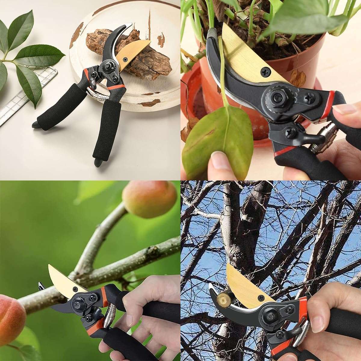 Premium Pruning Shears | Easy Lock-In Design | Rust-Free Sharp Blades | Comfortable Garden Pruning Shears for Precise Cuts | 8" Professional Secateurs image number 5