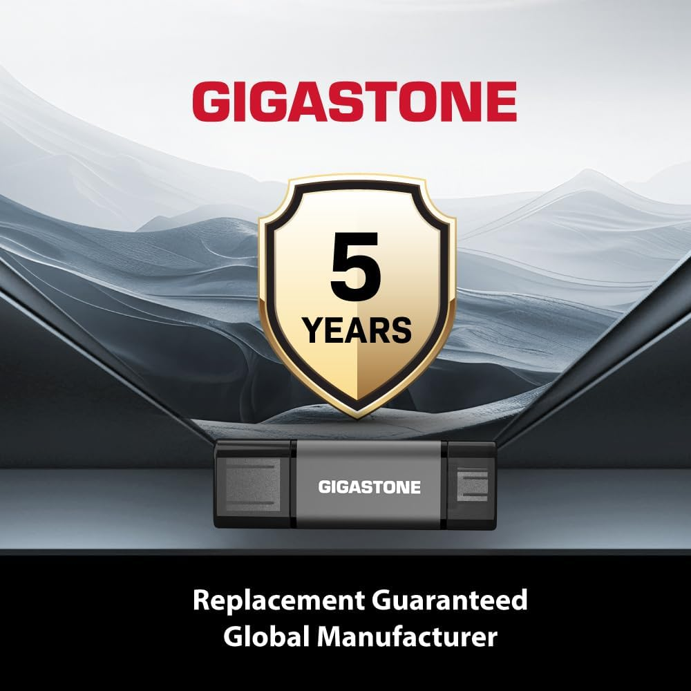 GIGASTONE Z40 128GB 2-In-1 Dual OTG Flash Drive USB 3.2 Gen 1, USB-A & USB-C, Reliable Performance, Durable, Data Storage, File Sharing, Backup, Boot Drive, USB2.0/USB3.0/USB3.1 Interface Compatible image number 2