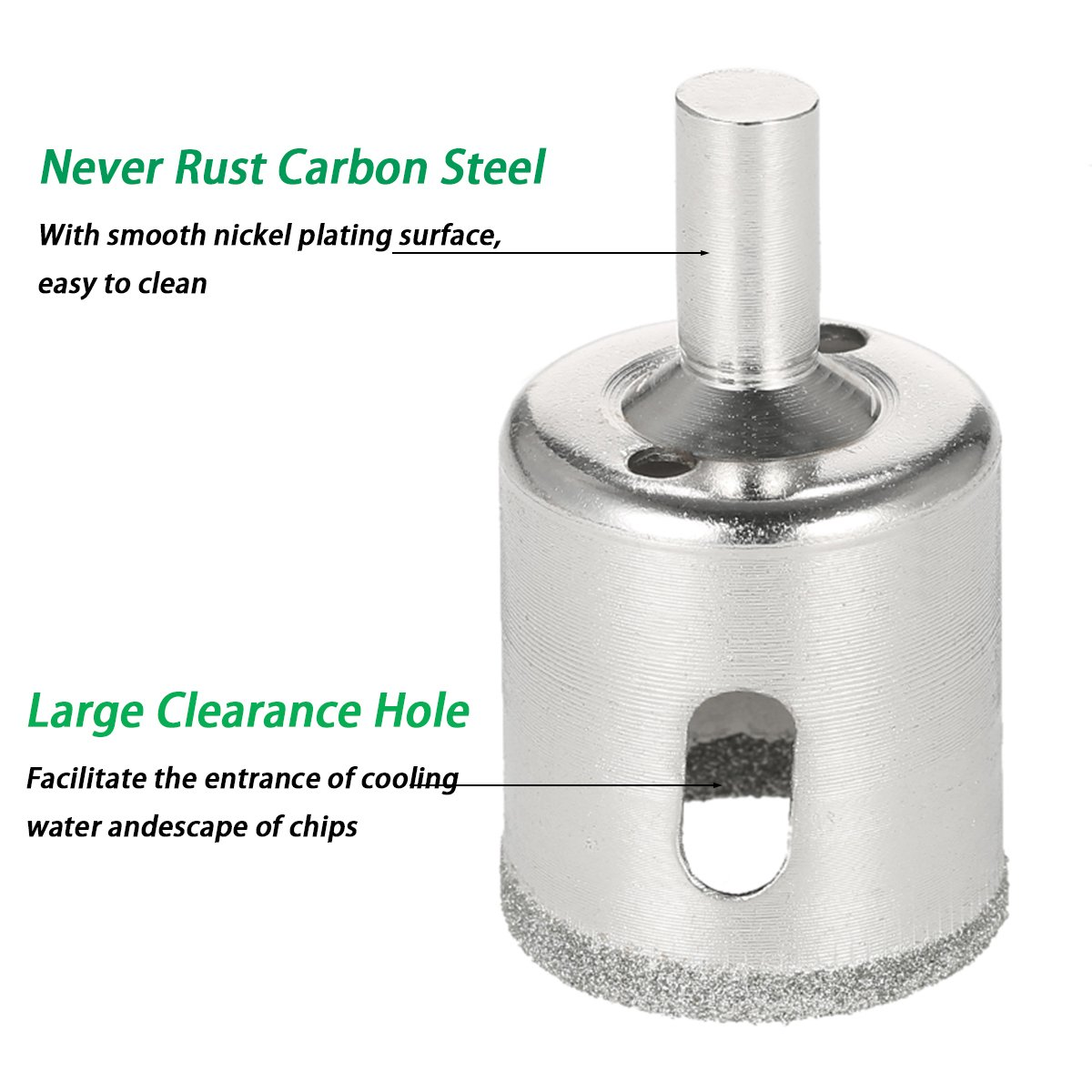 Diamond Drill Bits, 15 PCS Hollow Core Drill Bit Set for Ceramic, Glass, Porcelain Tile Diamond Hole Saw Tile Set Glass Drill Bit, 1/4 to 2 Inch image number 4