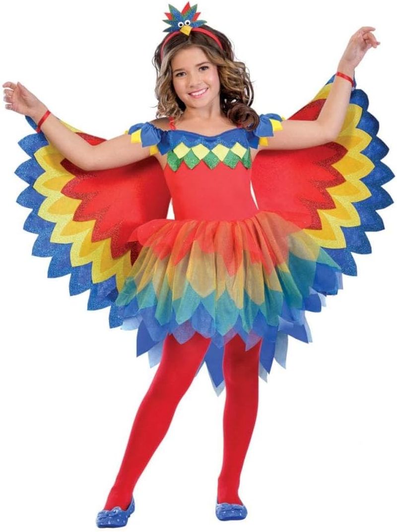 Amscan 9903520 - Girls Colourful Pretty Parrot Fairy Fancy Dress Costume Age: 9-10 Yrs image number 1