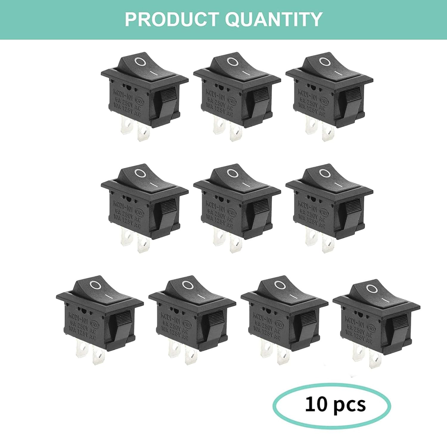 On/Off Boat Rocker Switch,2 Pin Position Snap 12V 110V 250V,Car Auto Boat round Rocker(10Pcs) image number 4