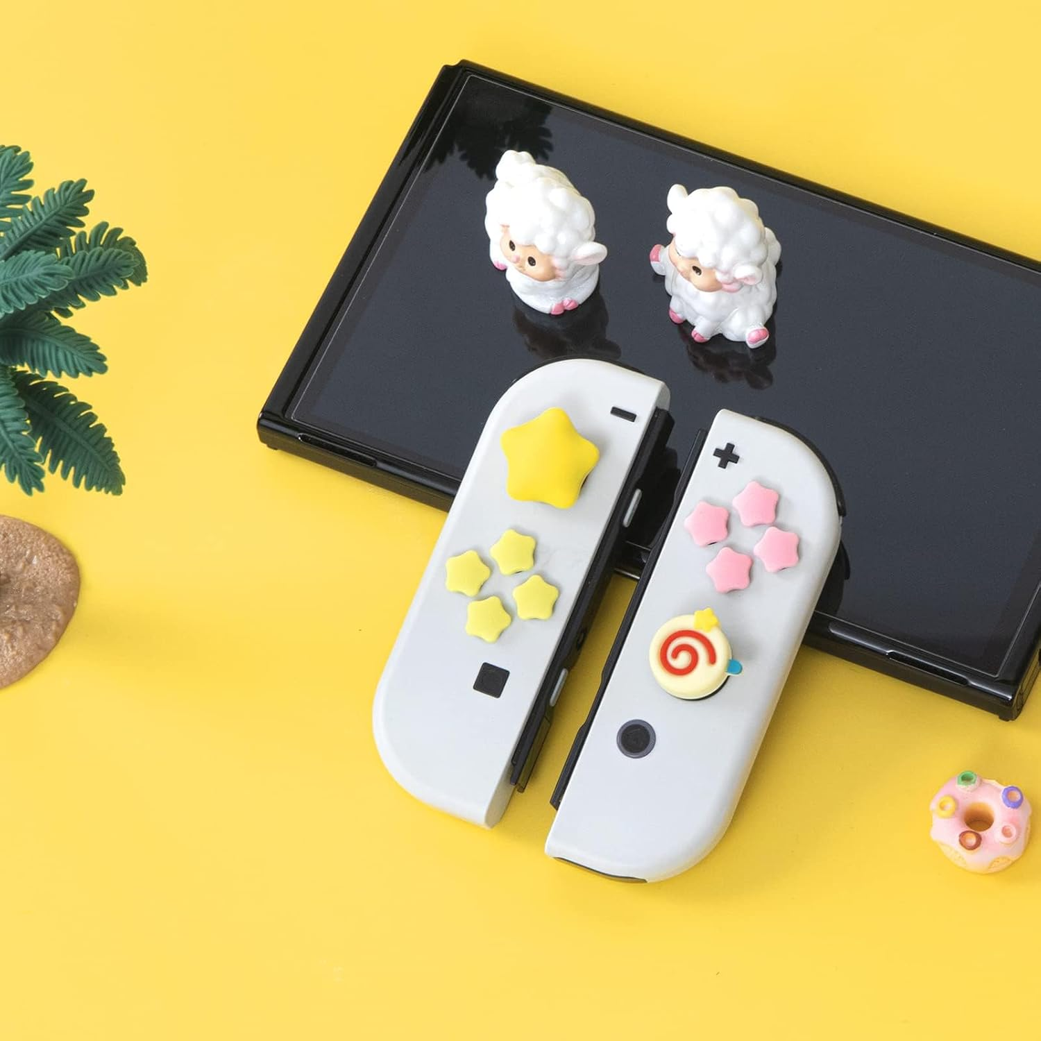 Kirby Thumb Grips for Nintendo Switch, Cute Switch OLED Button Caps Set image number 1