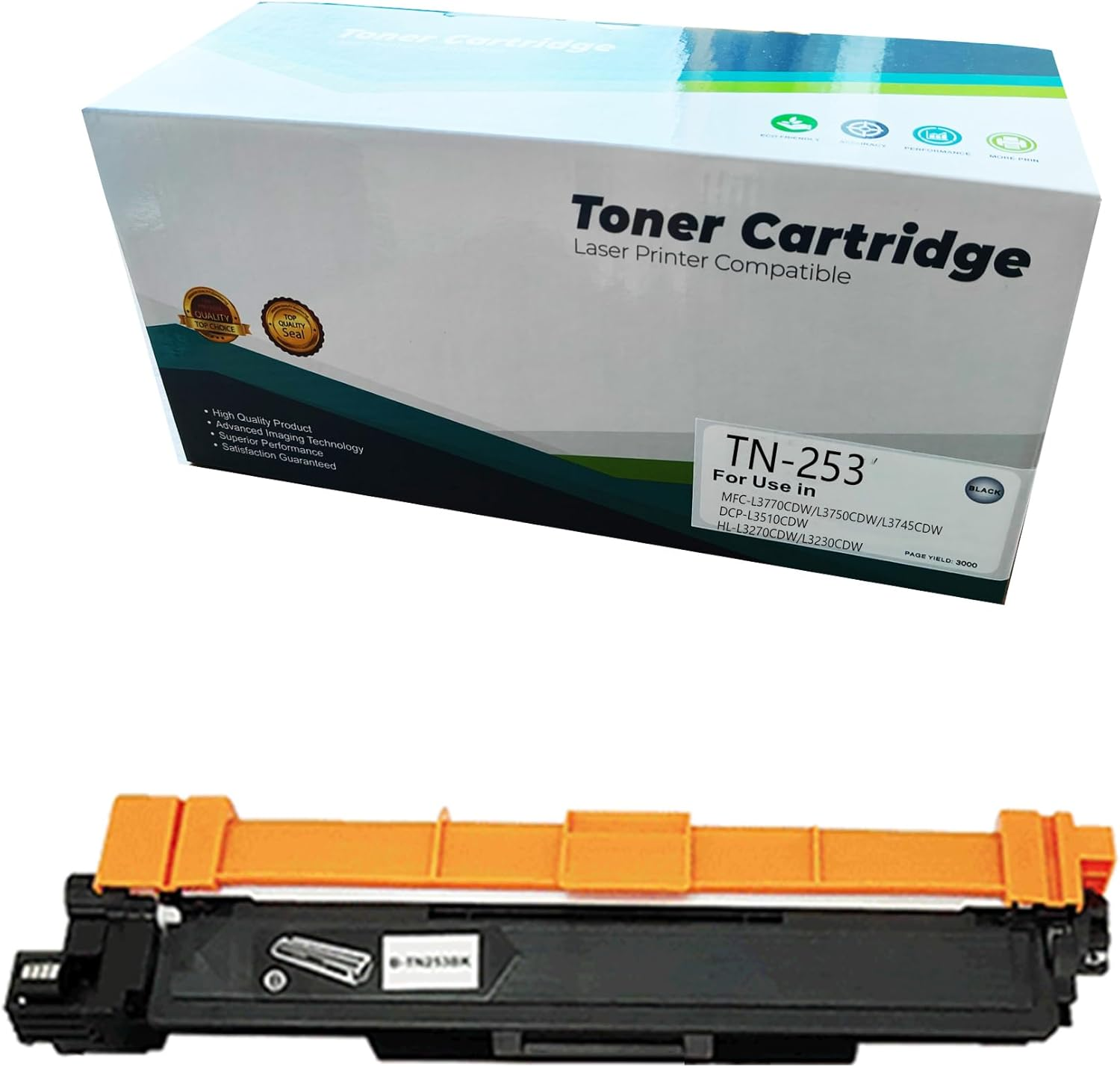 JOJOBE TN-253BK Compatible Toner Cartridge with Brother MFC-L3770CDW L3750CDW L3745CDW DCP-L3510CDW HL-L3270CDW L3230CDW , 2500 Pages per Cartridge Black