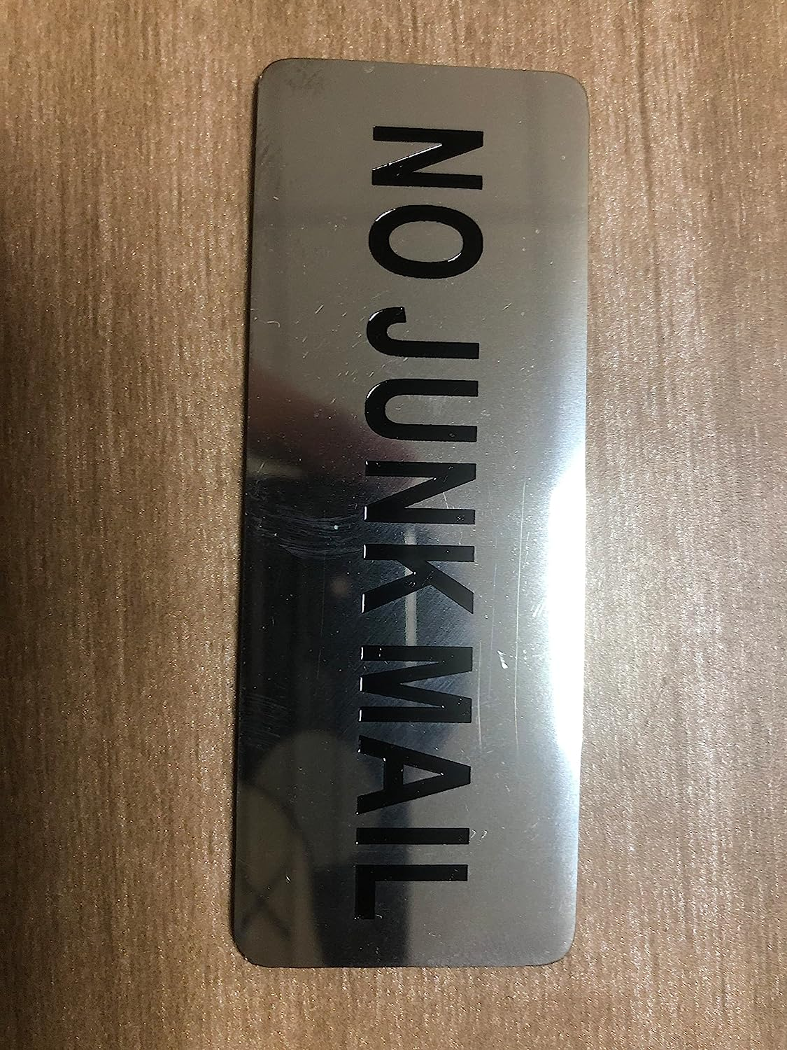 Stainless Steel No Junk Mail Sign, Self Adhesive 80 X 30Mm Sign for Letterbox,Door,Gates or Anywhere Else You Want to Visually Communicate Your Receptiveness to Junk Mail image number 2