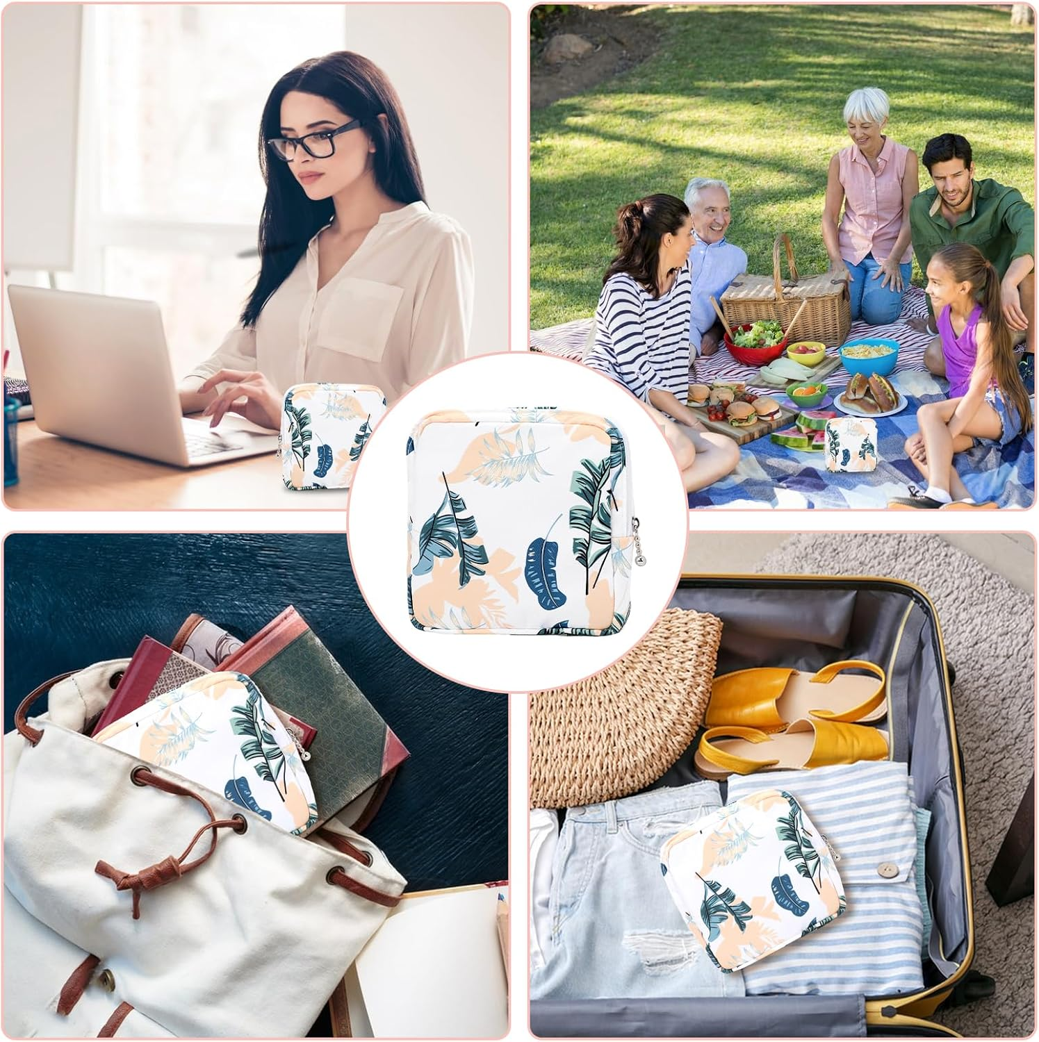 KALIONE Period Pouch - Reusable Menstrual Pad Storage with Zipper, Perfect for Teens and Women on the Go image number 3