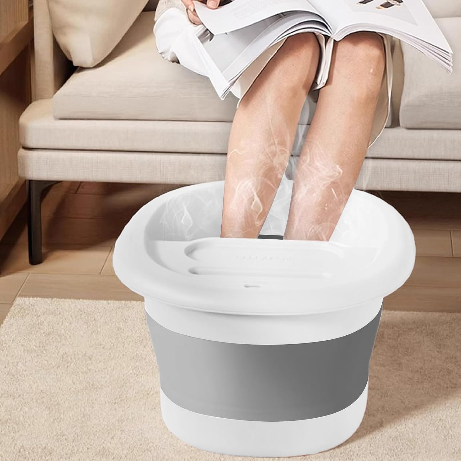 Foot Bucket,Foldable Foot Soak Tub | High Capacity Foot Bath Basin for Relieving Discomfort and Stress Amith image number 2