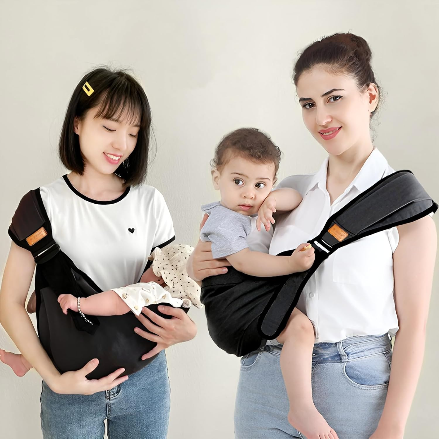 Zurligi Baby Carrier Toddler Sling Multifunction Ergonomic, with Burp Towel Lightweight Baby Carrier Sling, Adjustable Size Breathable Easy to Wear for Shopping Travel image number 6