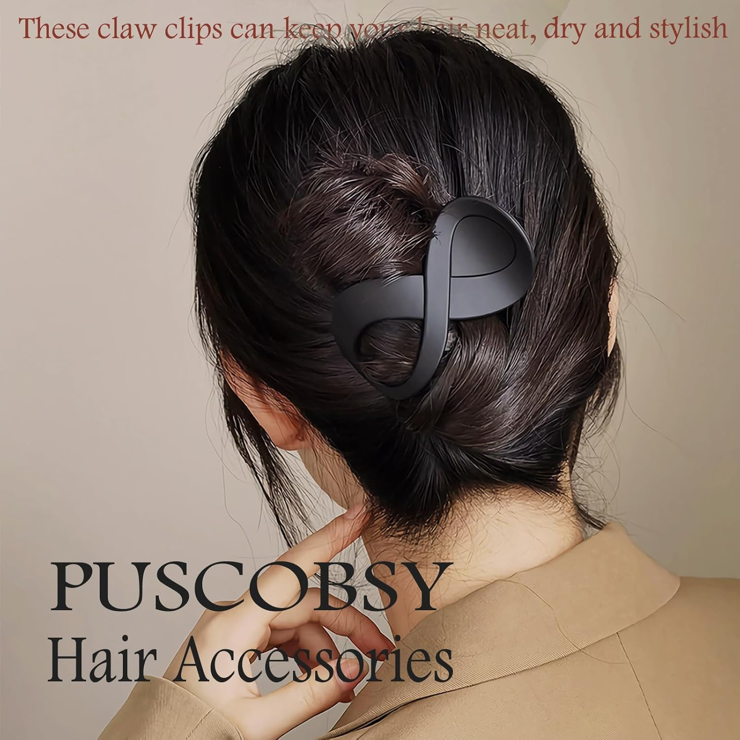 PUSCOBSY 2 Pack Flat Hair Claw Clips Medium Matte Hair Jaw Clips French Concord Duck Billed Hair Clamps Barrettes Hair Accessories for Women and Girls image number 6