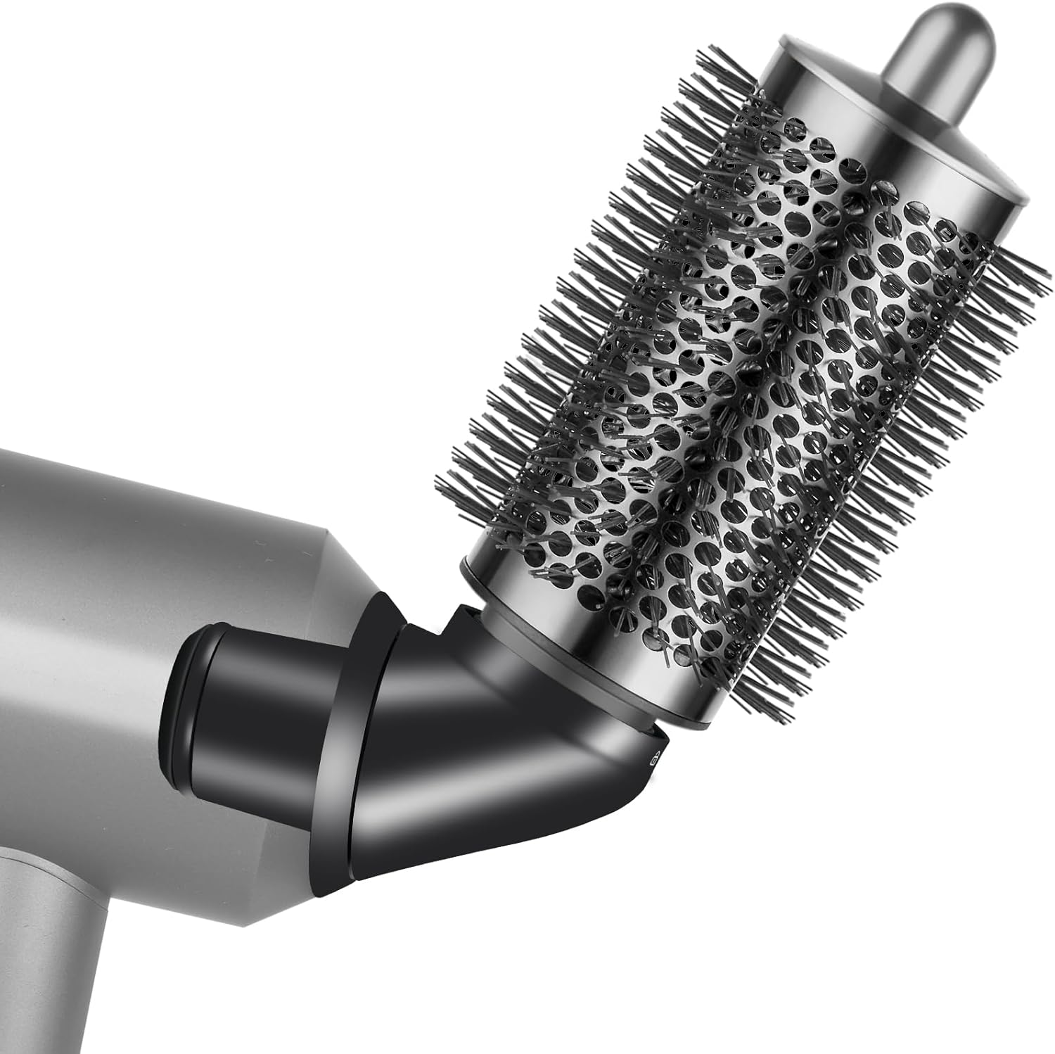 PUREGUST Upgraded Large round Brush Attachment for Dyson Hair Dryer Jumbo Bigger Oval round Volumizing Brush Accessories,Gery image number 2