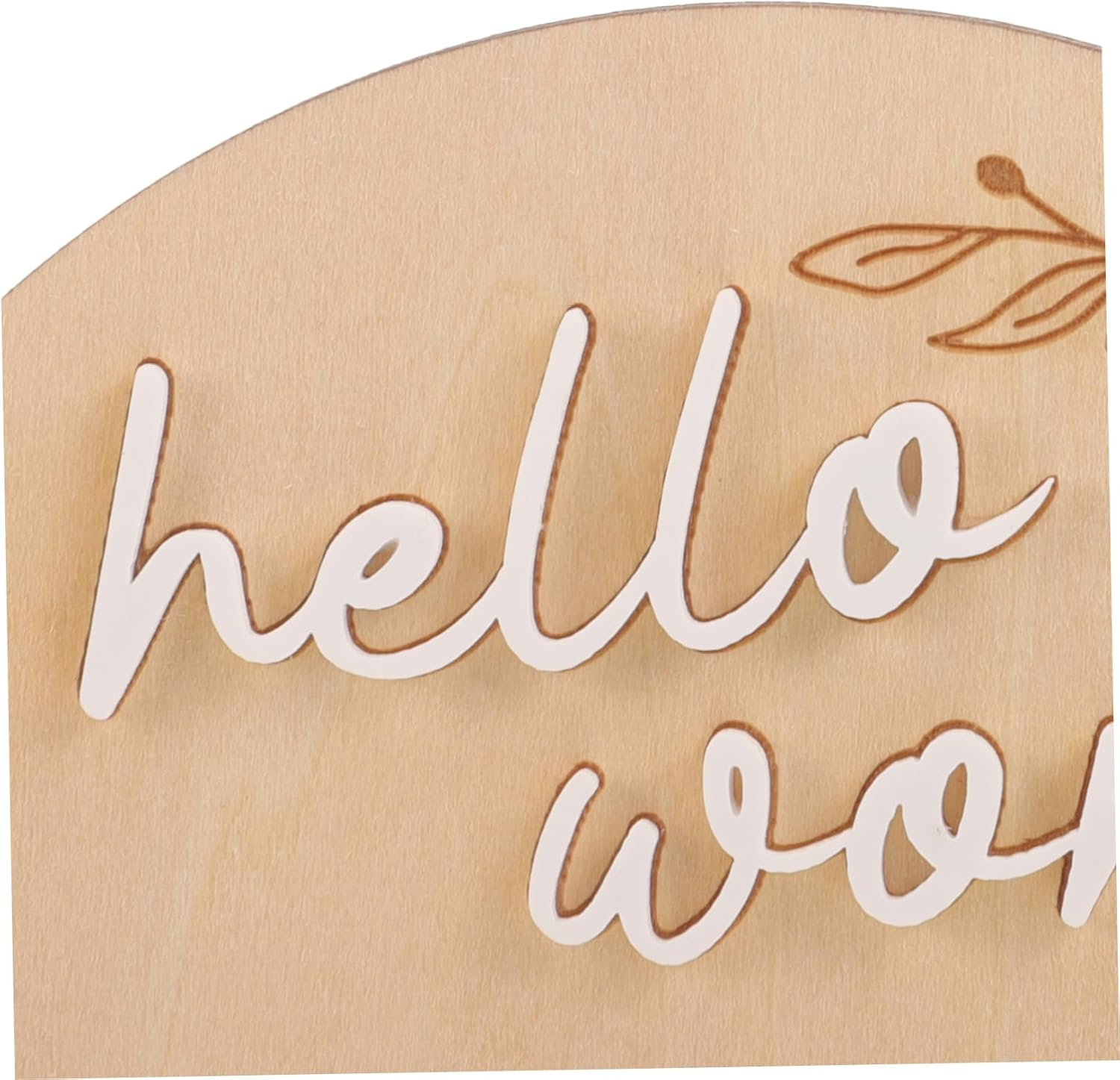 VANZACK Wooden Birth Announcement Sign for Newborn 2Pcs round Milestone Cards Design for Baby Photos Engraved Wooden Name Signs image number 1