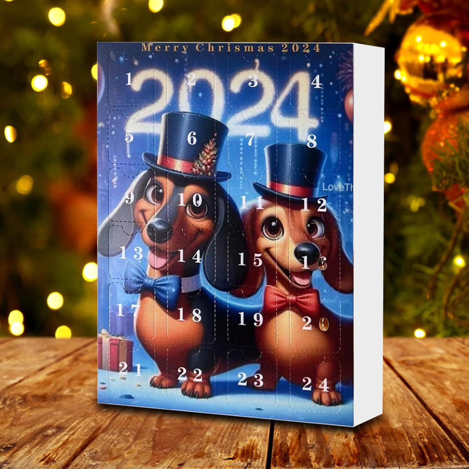 2024 Dachshund | Christmas Countdown Calendar | 24 Day of Surprises Funny Dog Set | Silly and Cute Dachshund Toy | Dog Charmss Pendant Countdown Calendar for Home Decor image number 1