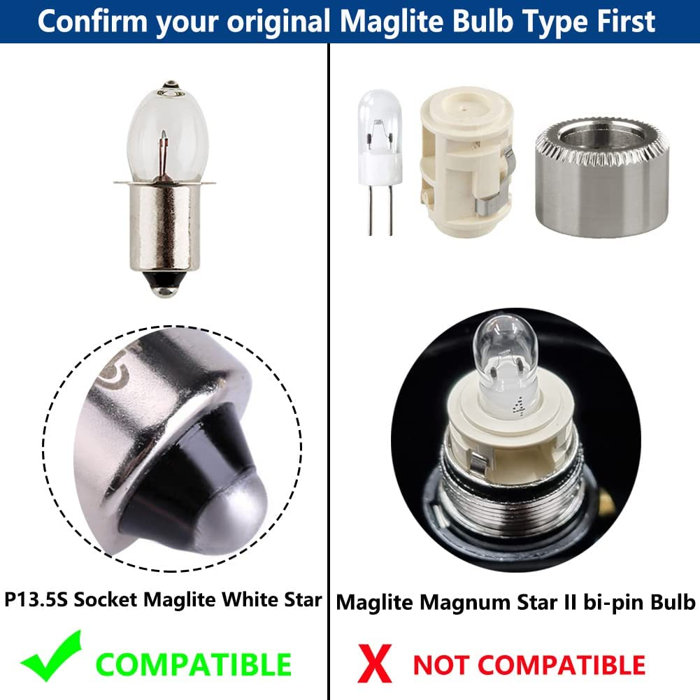 Ludopam Upgrade LED Flashlight Bulb,Dc18V 12V 19.2V 6-24 Volt PR2 P13.5S LED Conversion Kit Compatible for Ryobi Milwaukee Craftsman Torch Work Light image number 6