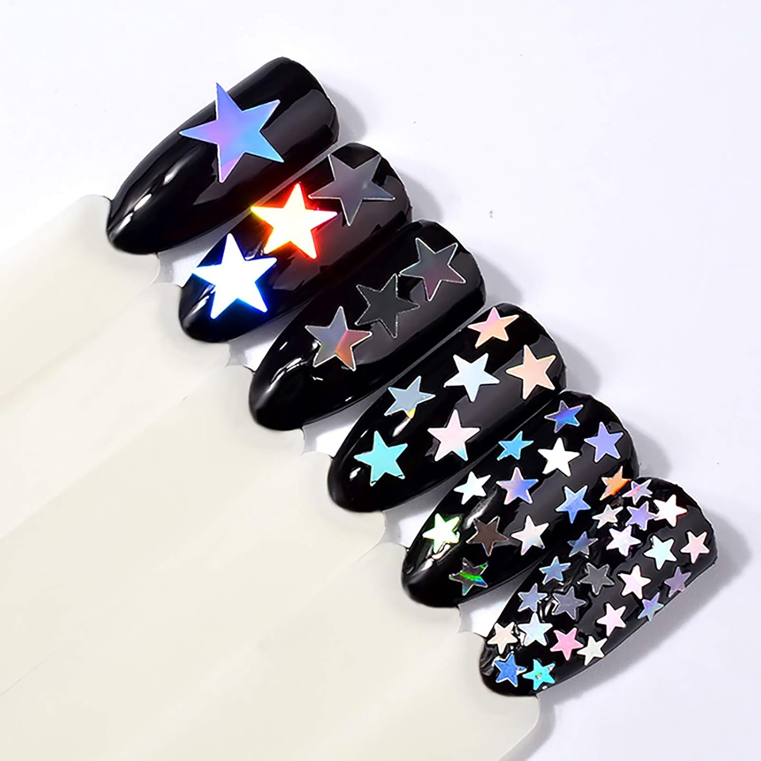 1 Set Nail Decorations Silver Five-Pointed Star Sequins Colorful Sequinss image number 3
