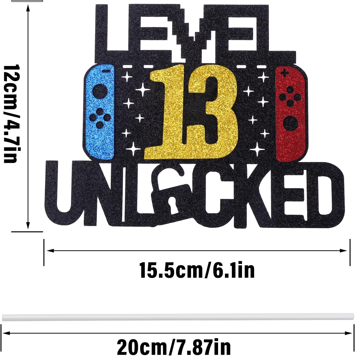 13Th Birthday Cake Topper Gaming Cake Topper Personalized Happy Birthday Cake Topper Decoration Birthday Game Party Supplies for Kids Boys - 11Th image number 4