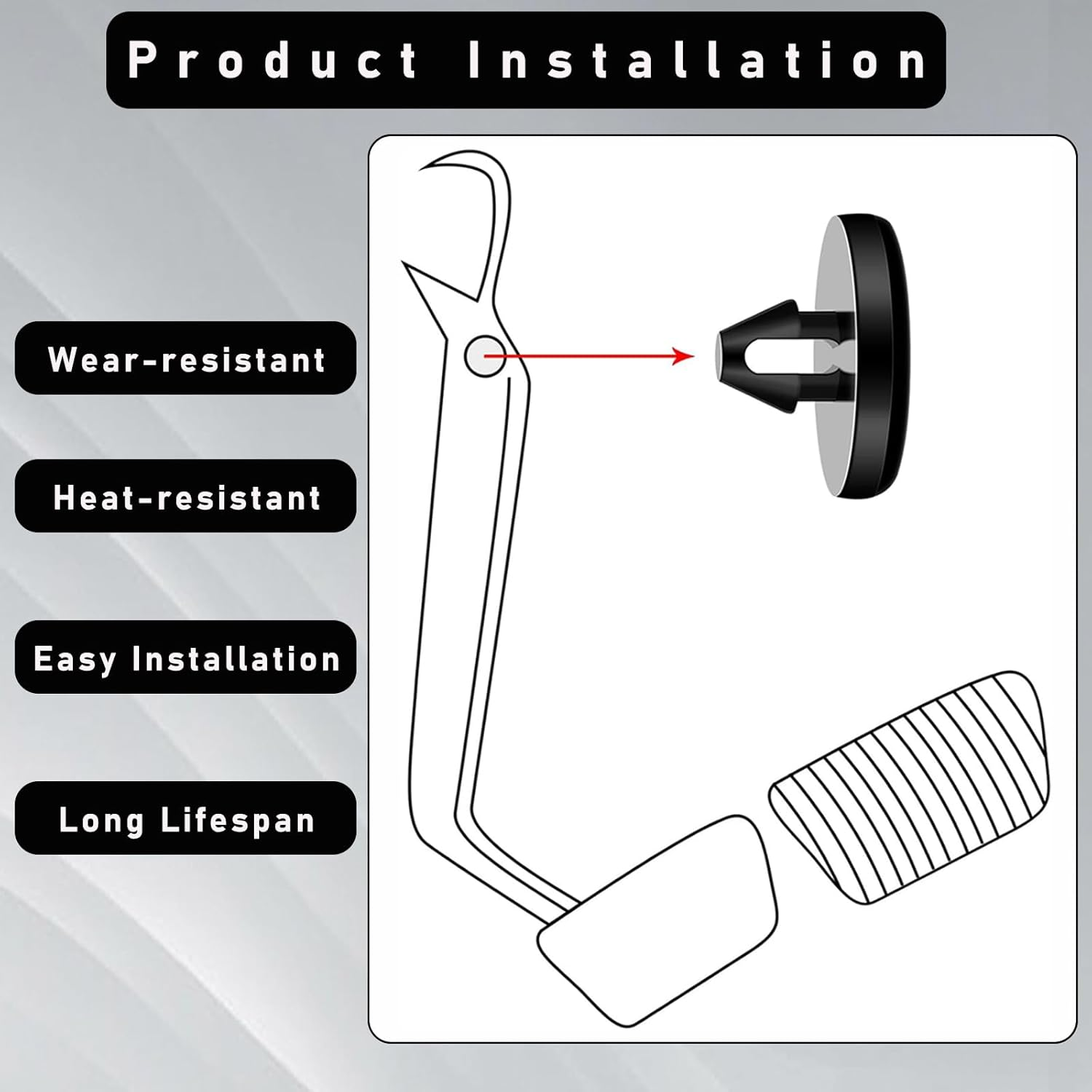 Kewucn 4 PCS Brake Pedal Stop Pad, Rubber Automotive Brake Light Switch Stopper, Vehicle Clutch Pedal Stopper Compatible with 90541-06036 image number 5