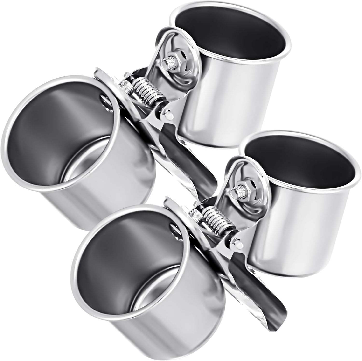 Tioncy 2 Pcs Clip on Water Bowl for Birds Parrot Feeding Double Cups Dishes Hanging Stainless Steel Food Water Bowls with Clip Pet Animal Feeder Cup Holder for Cage Coop Perches Play Stand Accessories