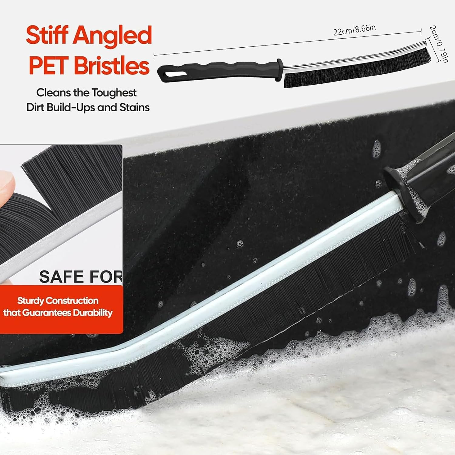 Crevice Cleaning Brush,Multifunctional Cleaning Brush Tool, Bathroom Gap Brush, Small Cleaning Brush, Grout Brush, Kitchen Brush, Cleaning Tools for Toilet, Bathroom, Home, Bathtub, Sink, Household image number 6