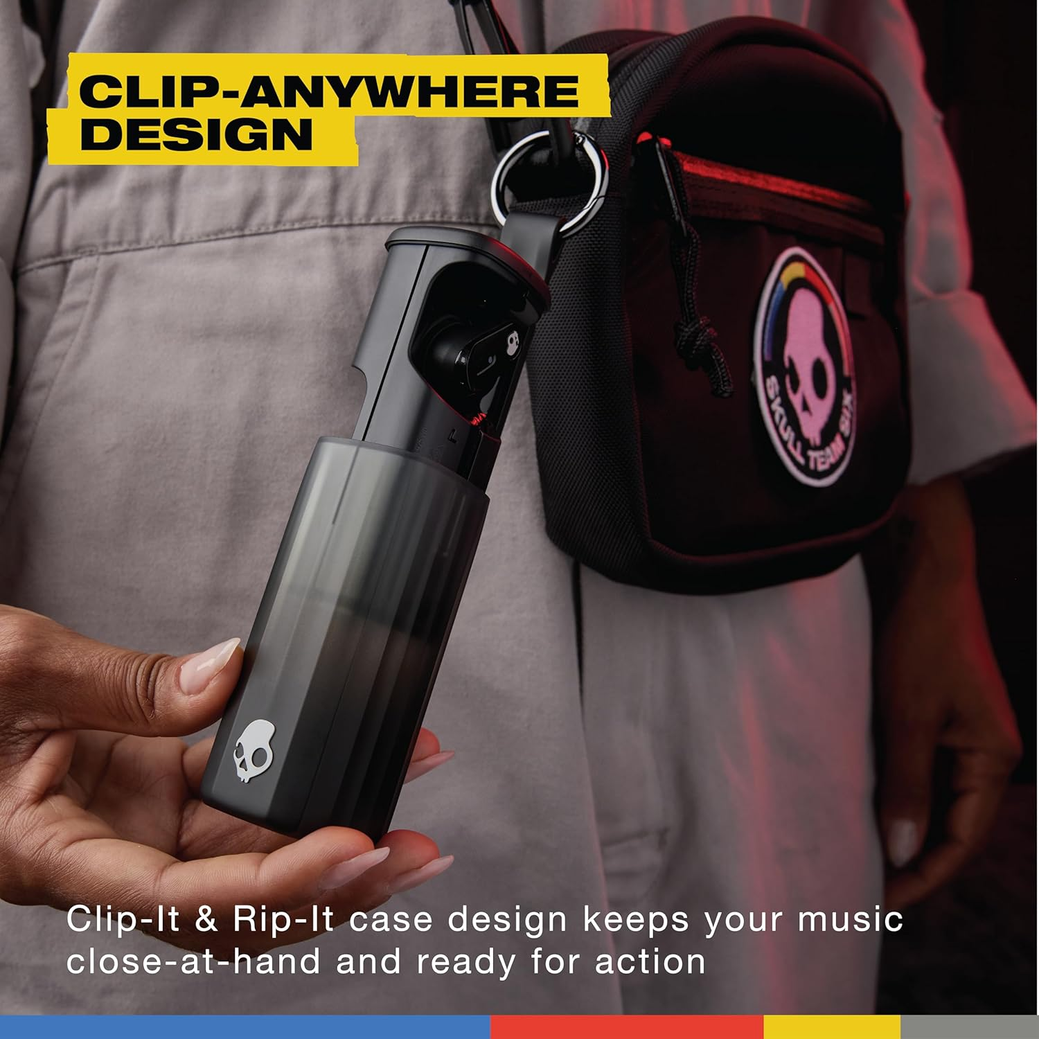 Skullcandy Method 360 ANC Wireless Earbuds, Sound by Bose, Bluetooth Headphones, Premium Noise Cancelling, up to 40 Hours Battery Life, Sweat and Water Resistant with Microphone - Black - Bone image number 2